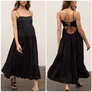 Moon River Open Back Midi Dress